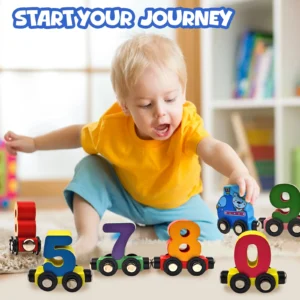 12PCS Magnetic Train Colorful Wooden Toy