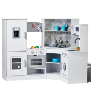 Corner Wooden Play Kitchen Toys Set Kitchenware toys with Lights & Sounds