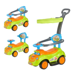 Ride On Push Car with Guardrails Handle & Under-seat Storage