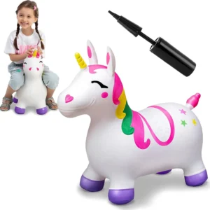 Kids Bouncy Unicorn Horse Ride On Toys Bouncer