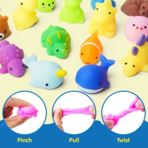 100 Pcs Mini Animals & Fruit Mochi Squishies - Thumbnail Image 3