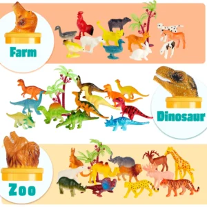 69Pcs Small Animal Figures Assorted Mini Plastic Animal Toy - Thumbnail Image 3