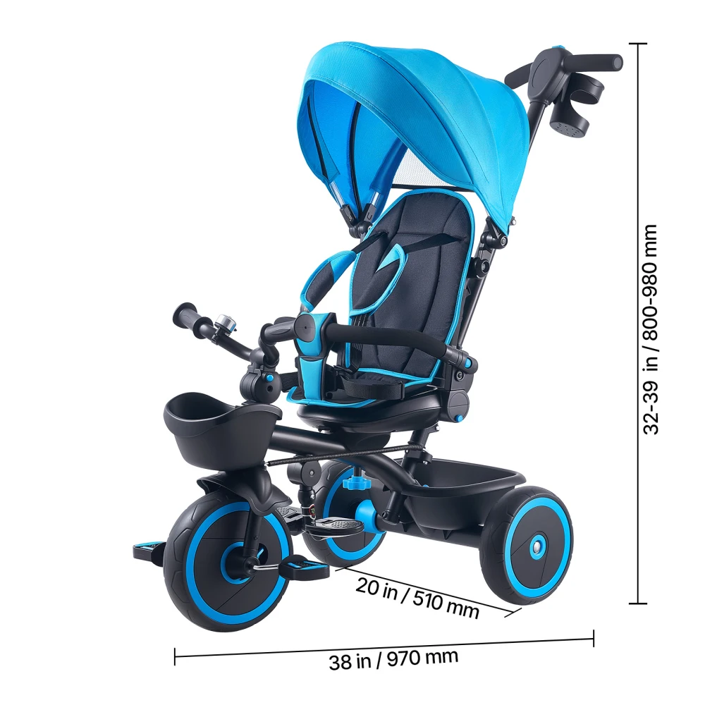 Toddler Tricycle & Stroller 6-in-1 Kids Trike - Image 6