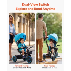 Toddler Tricycle & Stroller 6-in-1 Kids Trike - Thumbnail Image 4