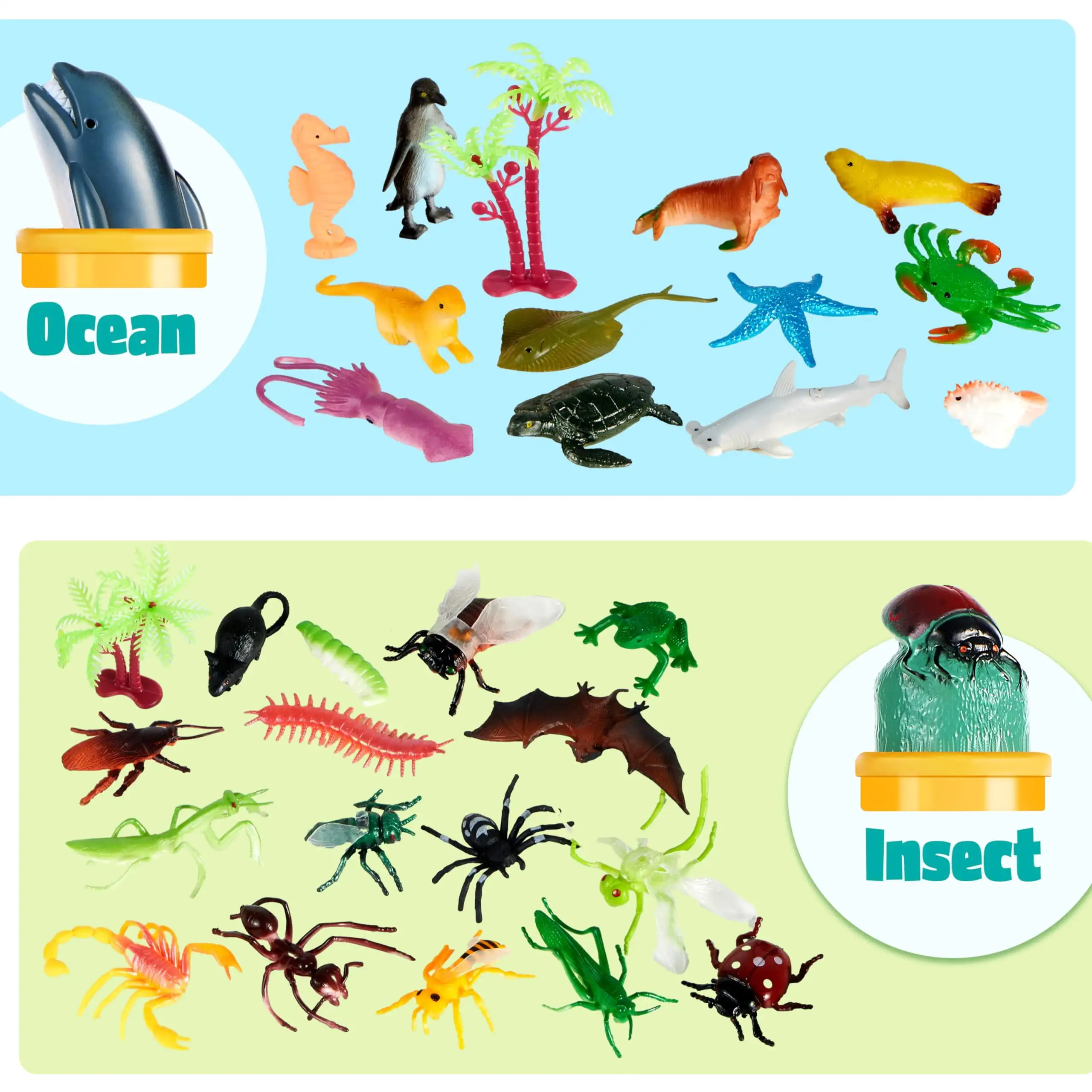 69Pcs Small Animal Figures Assorted Mini Plastic Animal Toy - Image 6