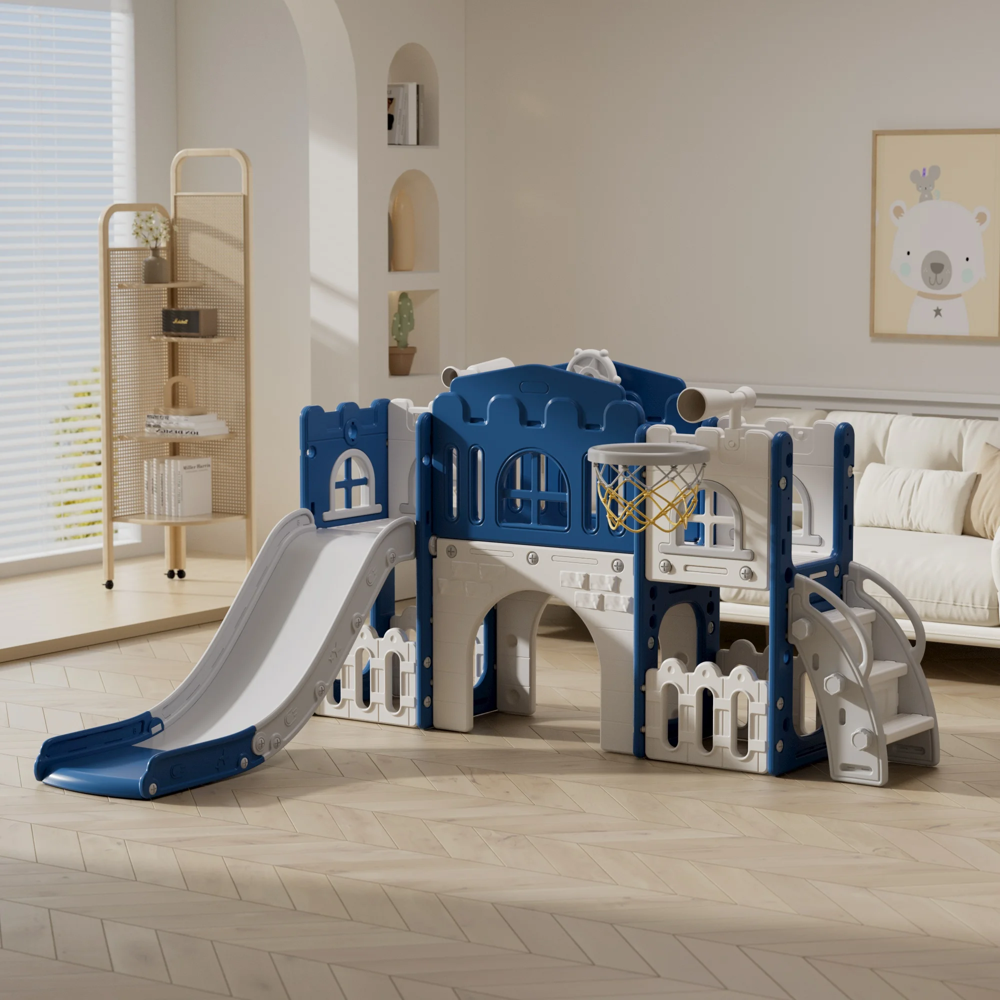 8 in 1 Toddler Slide Indoor Playground - Image 1