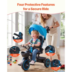 Toddler Tricycle & Stroller 6-in-1 Kids Trike - Thumbnail Image 2