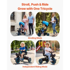 Toddler Tricycle & Stroller 6-in-1 Kids Trike - Thumbnail Image 5