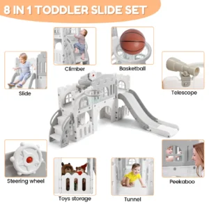 8 in 1 Toddler Slide Indoor Playground - Thumbnail Image 3