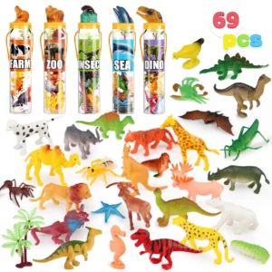 69Pcs Small Animal Figures Assorted Mini Plastic Animal Toy - Thumbnail Image 7