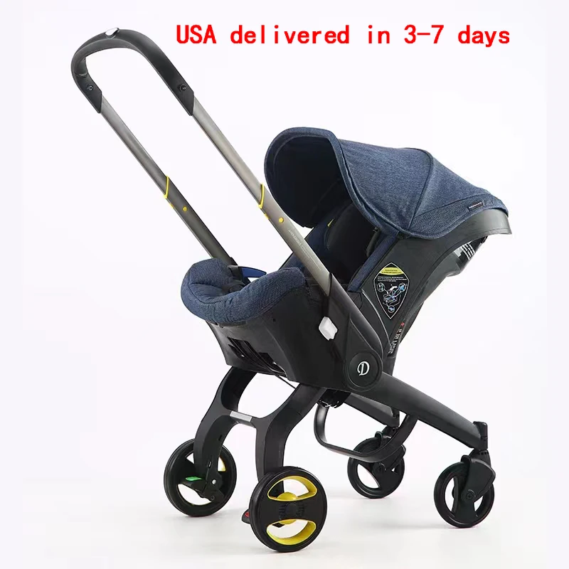 Baby Stroller 3 in 1 With Car Seat Baby Cart Foldable Baby Carriage - Image 7